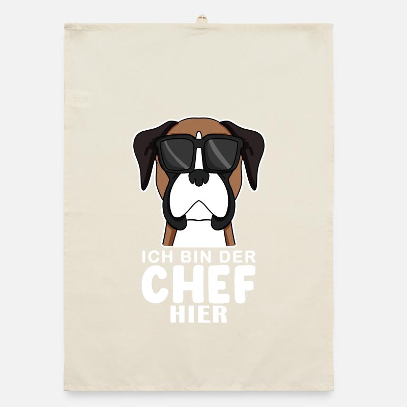Hund Deutscher Boxer Cool Chef Organic Geschirrtuch