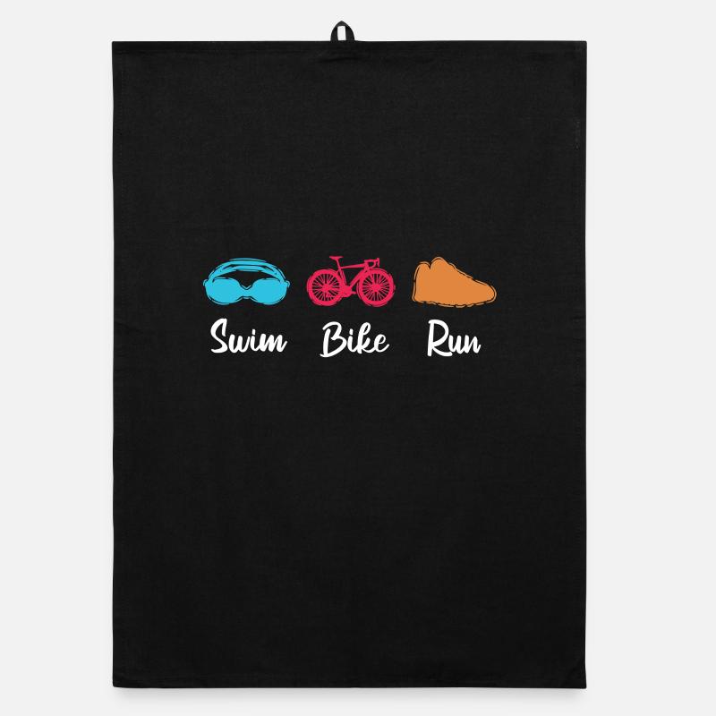 Triathlet - Organic Geschirrtuch - Schwarz