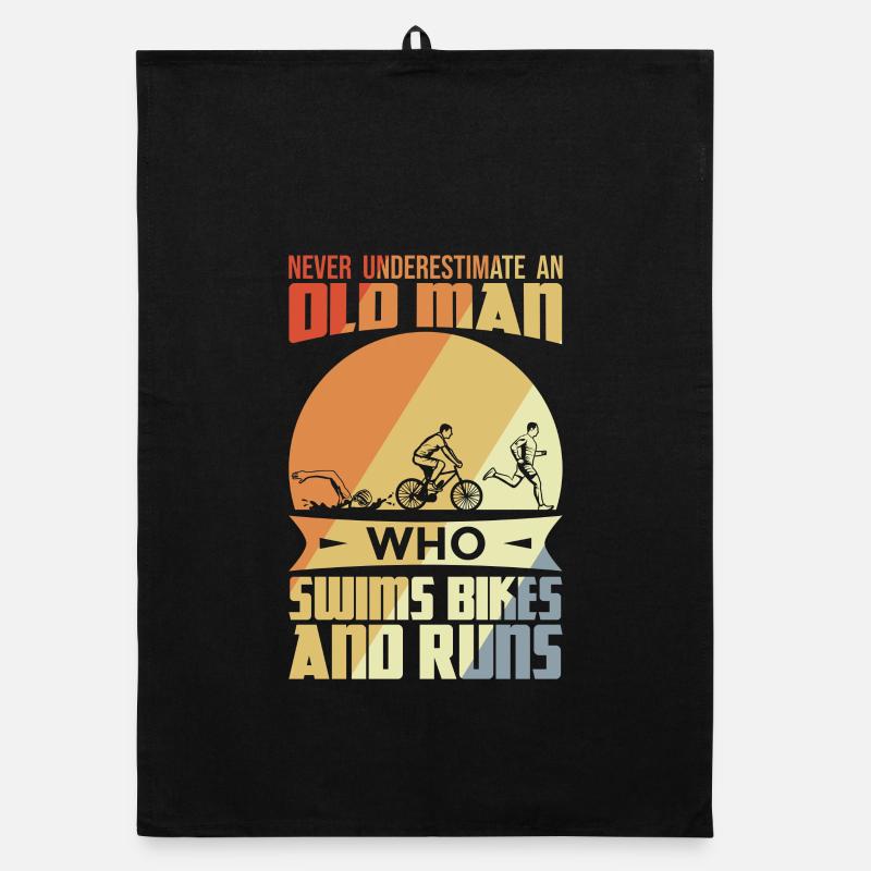 Alter Triathlet Organic Geschirrtuch