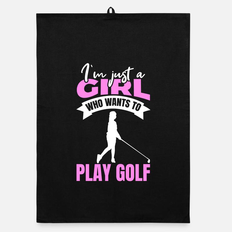 Golfer Mädchen Organic Geschirrtuch