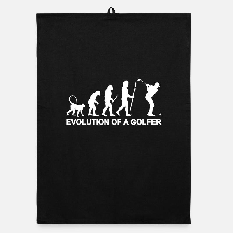 Evolution of a golfer Organic dish towel