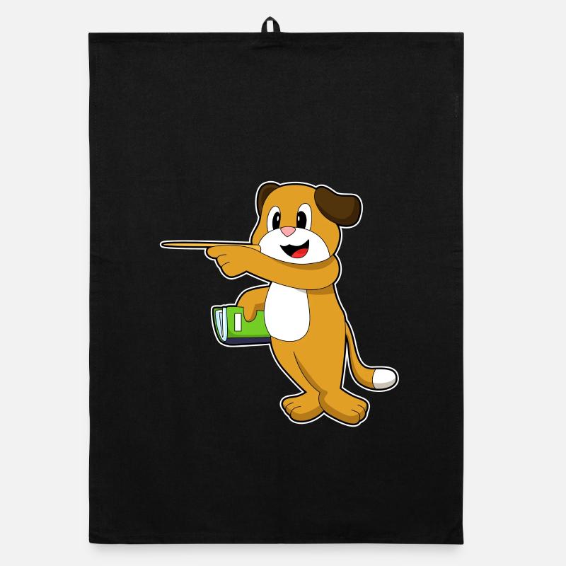 Dog Teacher Pointer Stick School Organic dish towel