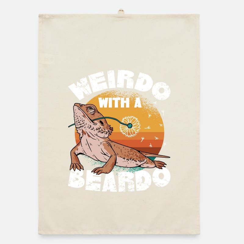 Bartagame - Weirdo with a Beardo Organic Geschirrtuch