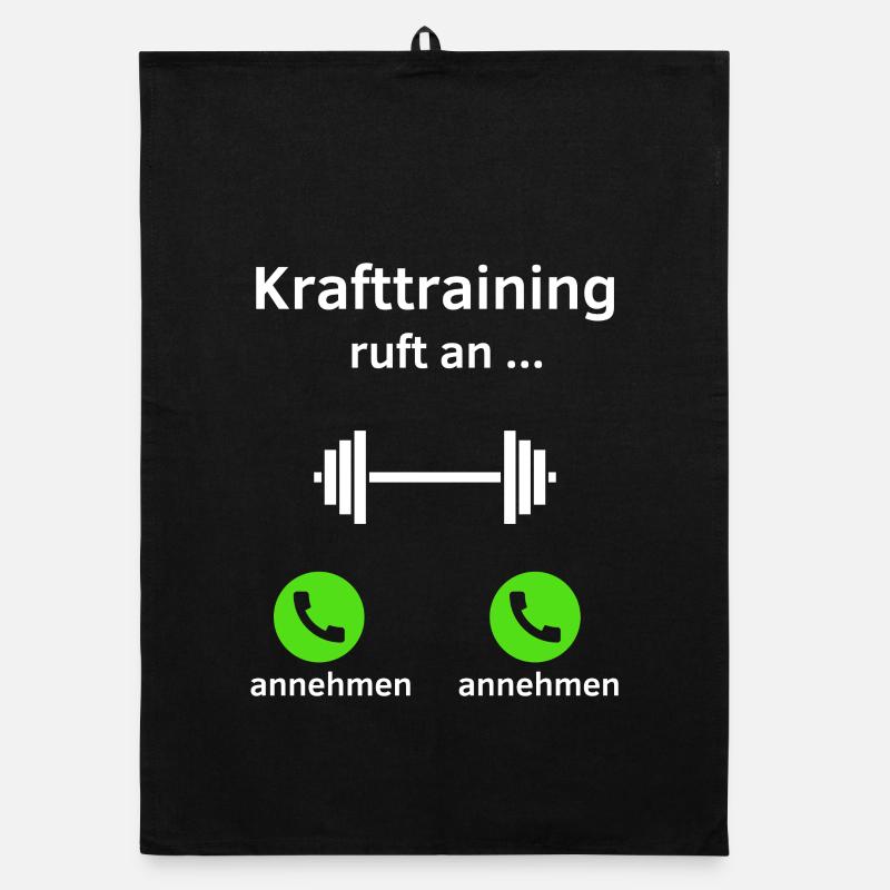 Krafttraining ruft an - annehmen oder annehmen? Organic Geschirrtuch