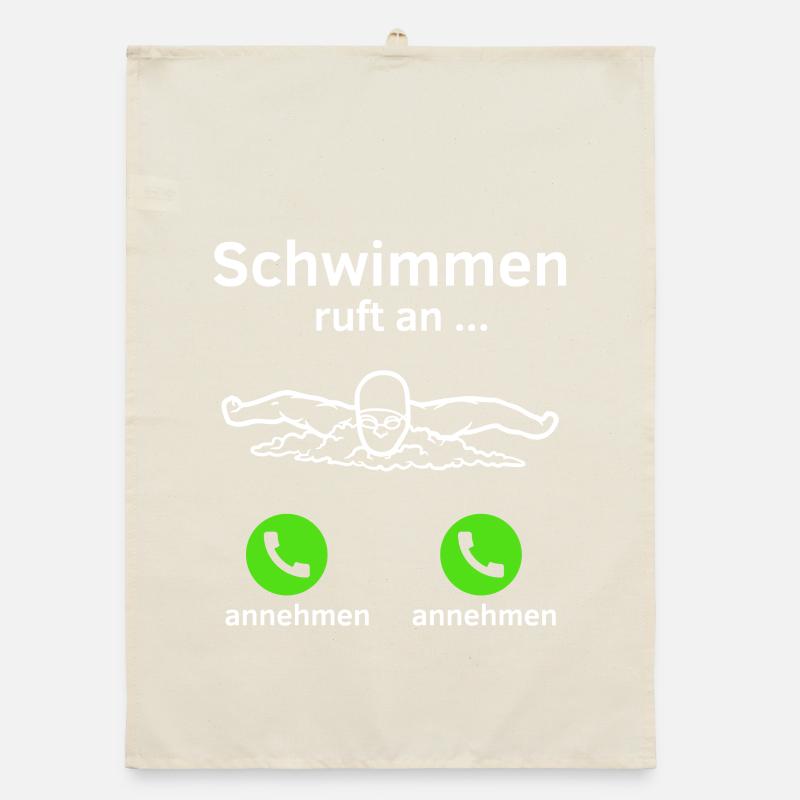 Schwimmen ruft an - annehmen oder annehmen? Organic Geschirrtuch