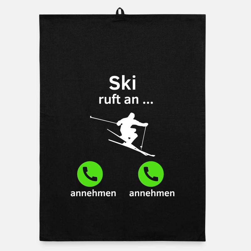 Ski ruft an - annehmen oder annehmen? Organic Geschirrtuch