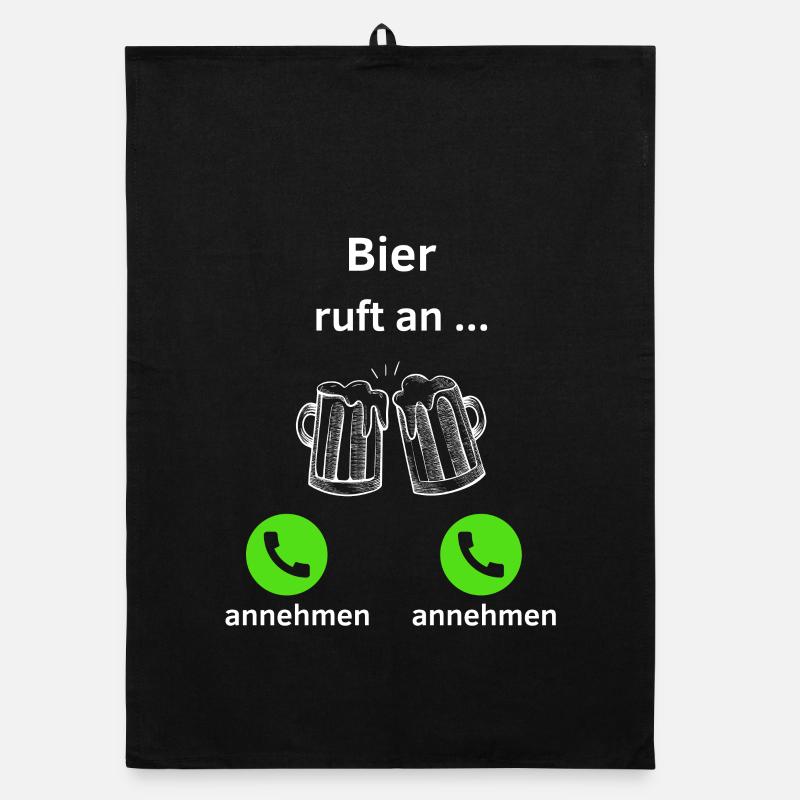 Bier ruft an - annehmen oder annehmen? Organic Geschirrtuch