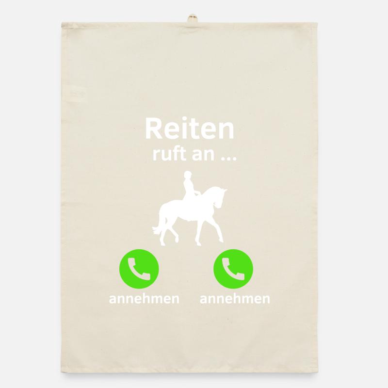 Reiten ruft an - annehmen oder annehmen? Organic Geschirrtuch