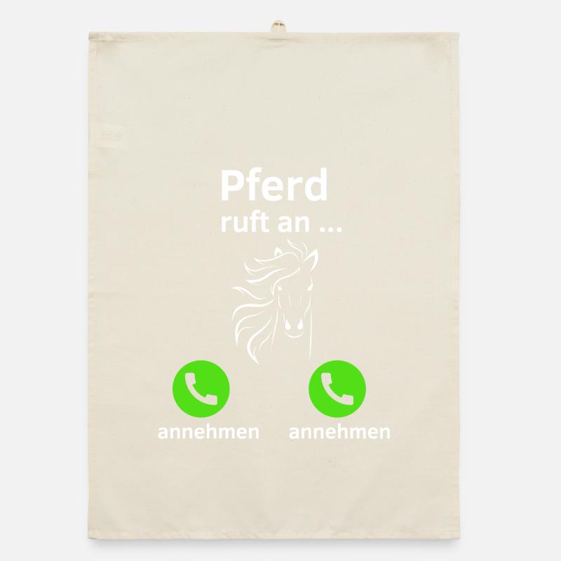 Pferd ruft an - annehmen oder annehmen? Organic Geschirrtuch