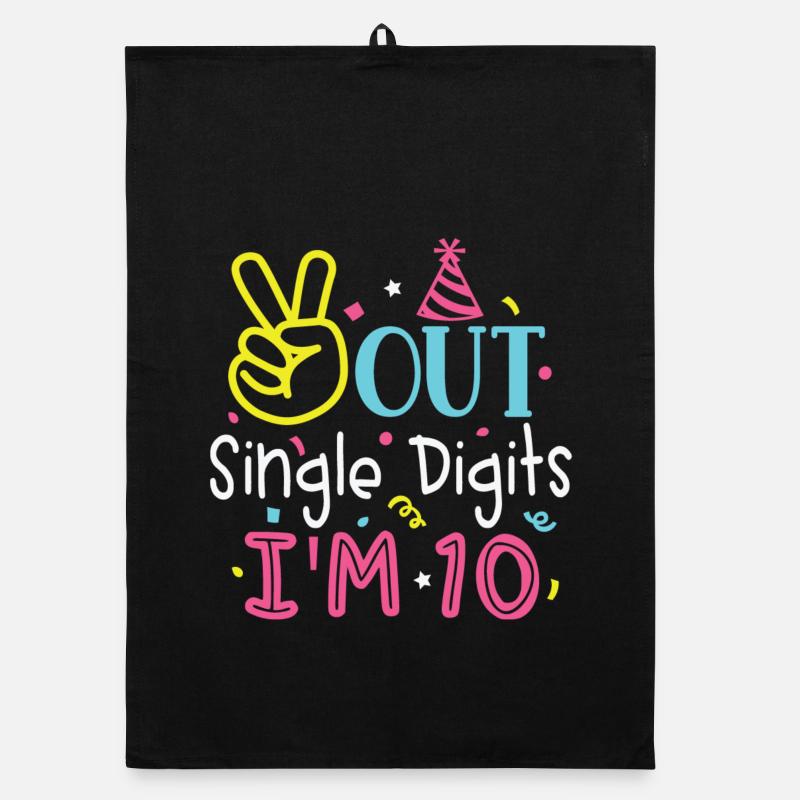 Geburtstagsfeier Nummer 10 Organic Geschirrtuch