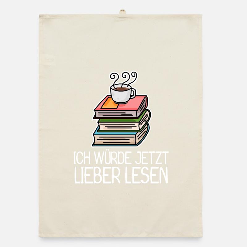 Lesen Buch Bücher Leser Geschenk Organic Geschirrtuch