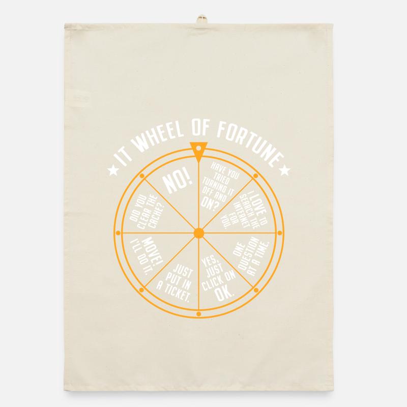 IT Support Glücksrad Service Desk IT Helpdesk Nerd Organic Geschirrtuch