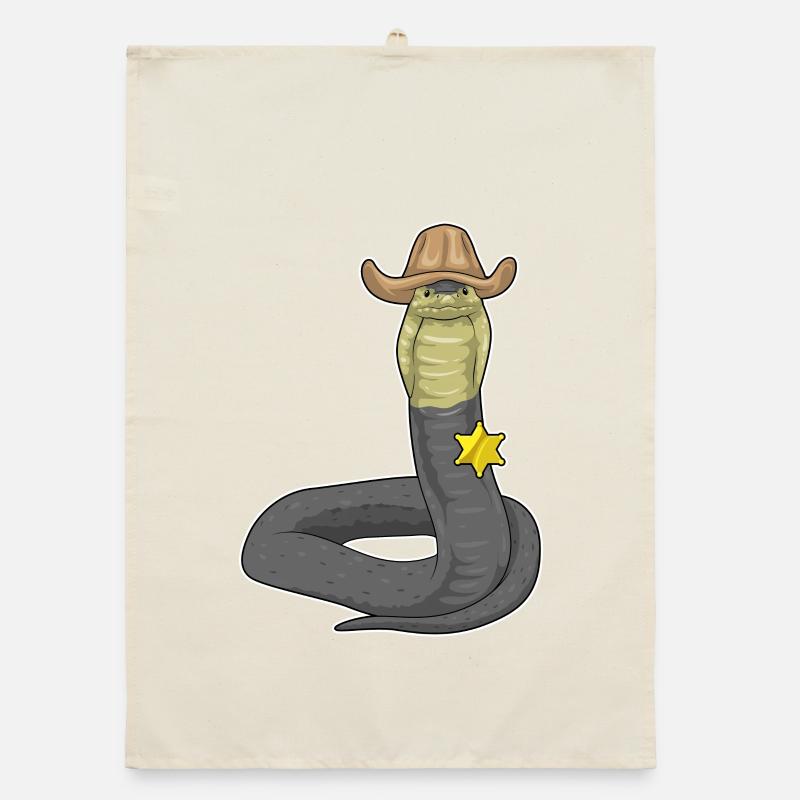 Snake Sheriff Sheriff's Hat Organic dish towel