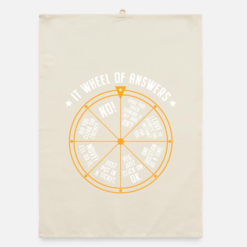 Support informatique Roue de la fortune Service Desk IT Helpdesk Nerd Torchon bio