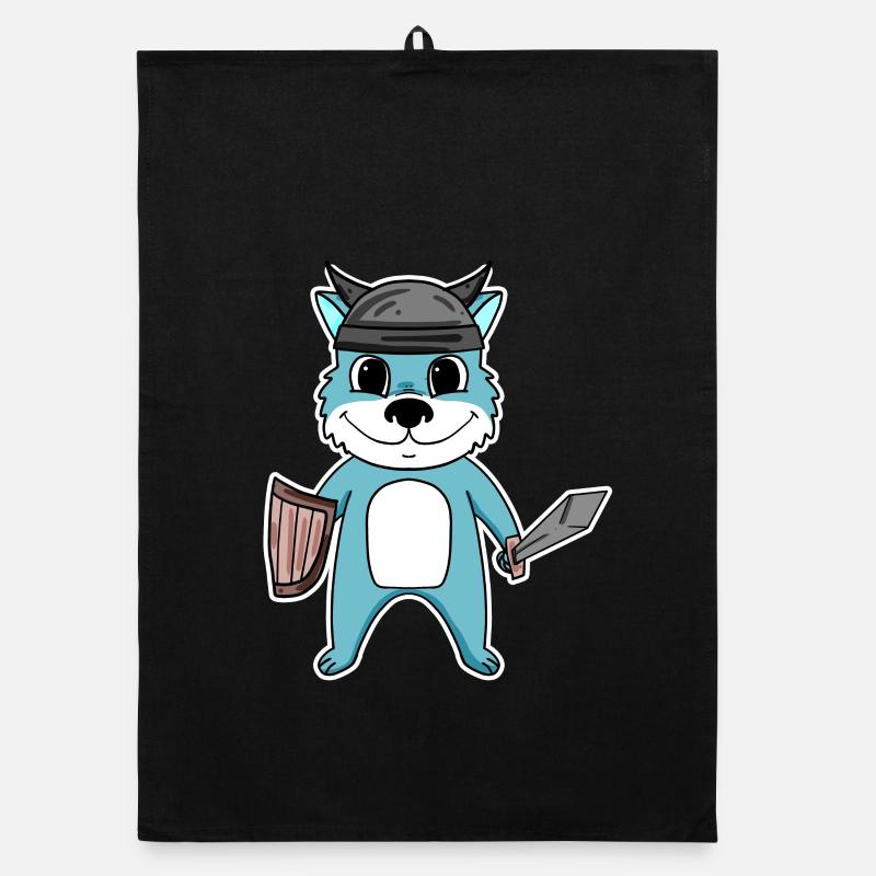 Wikinger Wolf Organic Geschirrtuch