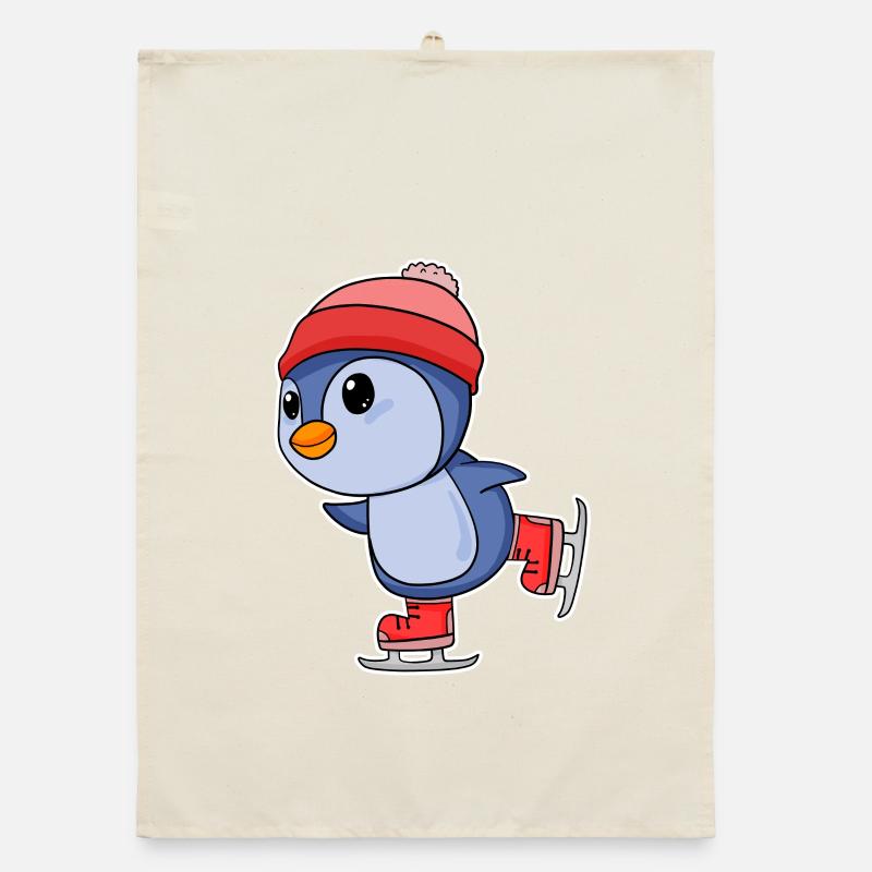 Pinguin Pinguine Seevogel Seevögel Eislaufen Organic Geschirrtuch