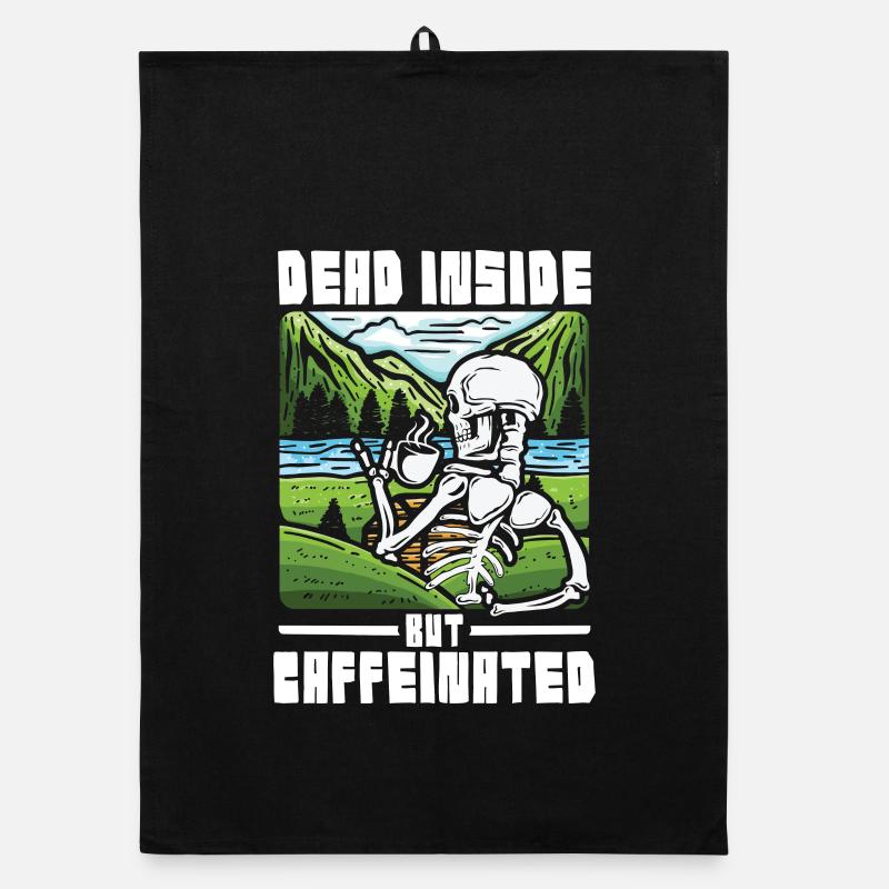 Dead inside but caffeinated Organic Geschirrtuch