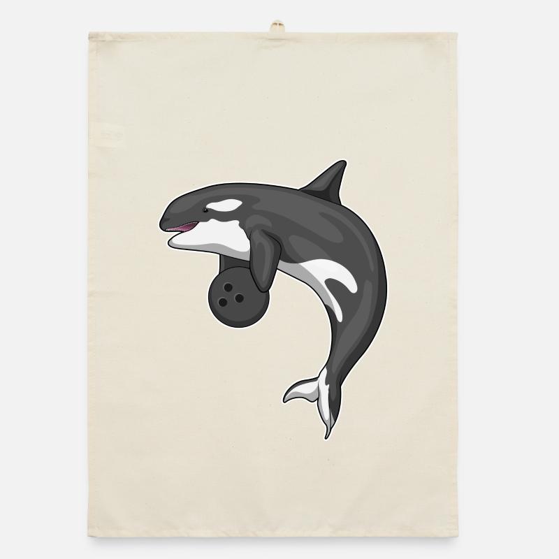 Killer Whale Bowling Ball Organic dish towel