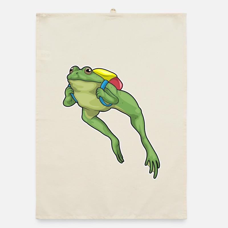 Frog Hiker Backpack Hiking Organic dish towel