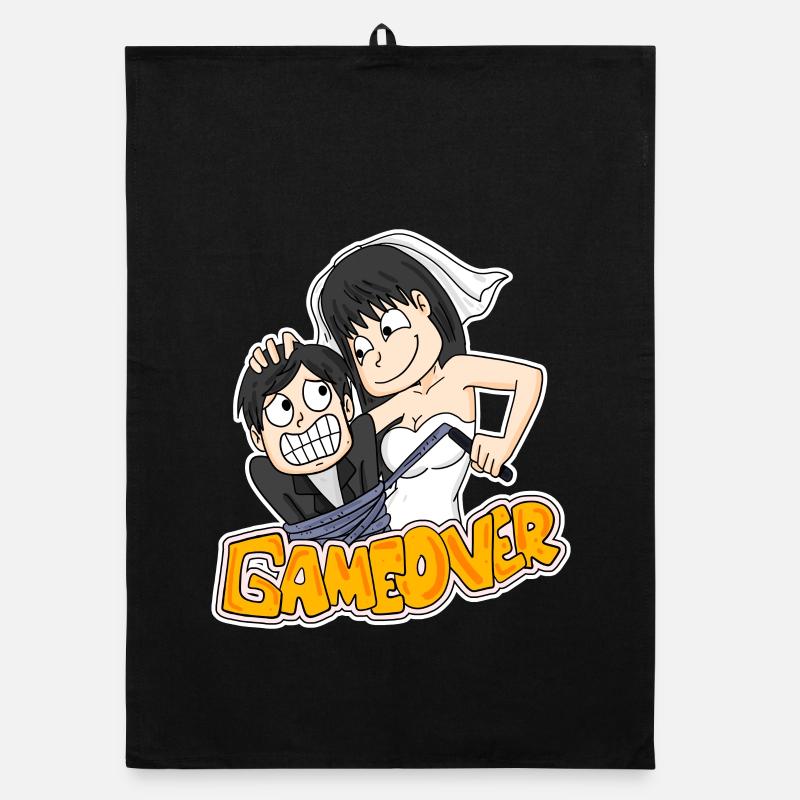 Game Over Hochzeit lustig Geschenk Organic Geschirrtuch