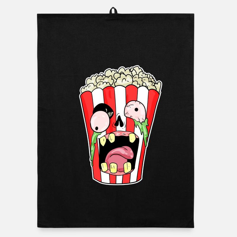 Popcorn Zombie Horror Organic dish towel