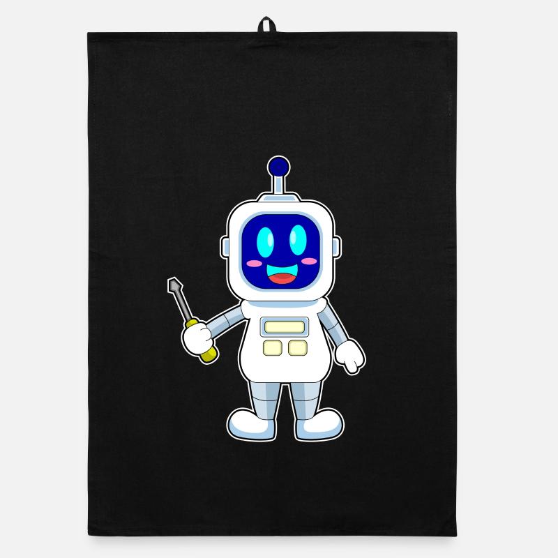 Robot Mechanic Screwdriver Workshop Organic dish towel