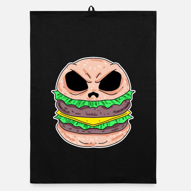 Skull Burger Organic dish towel