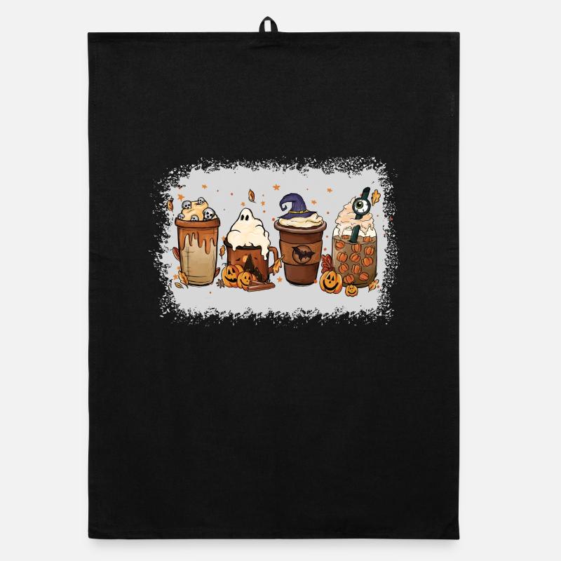 Coupe de chocolat chaud d’automne Halloween Torchon bio