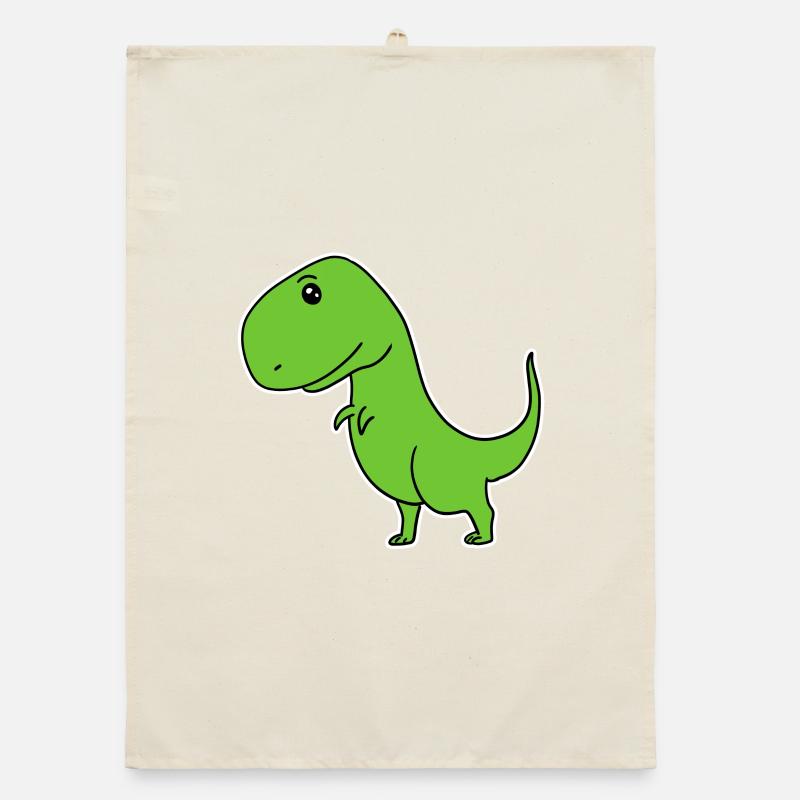 Dinosaurier Grün Organic Geschirrtuch