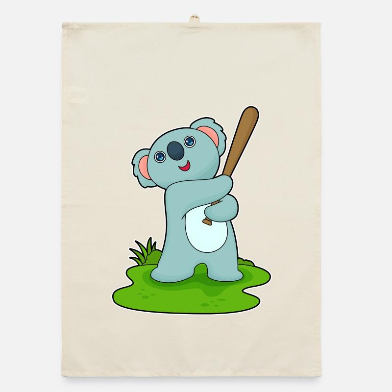 Koala Baseball Batte de baseball Torchon bio