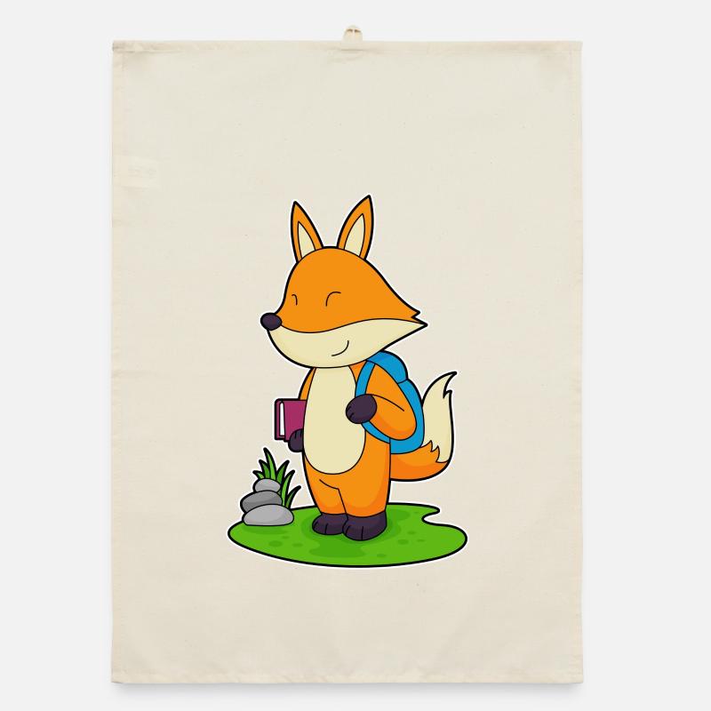 Fox Student Backpack School Organic dish towel