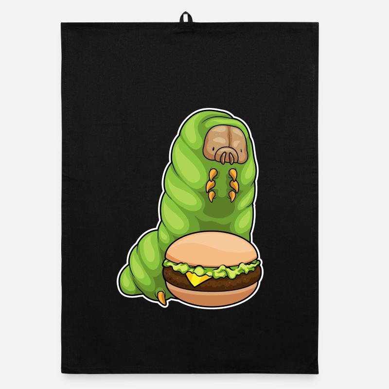 Raupe Cheeseburger Organic Geschirrtuch