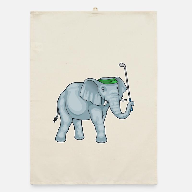 Elefant Golf Golfschläger Organic Geschirrtuch