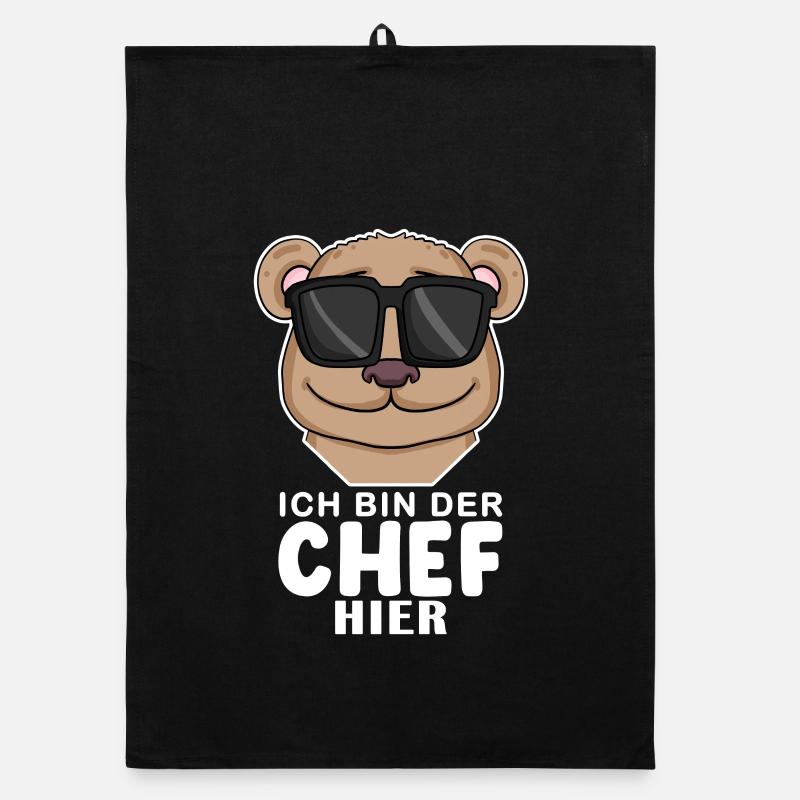 Cool Bär Chef Spruch Organic Geschirrtuch