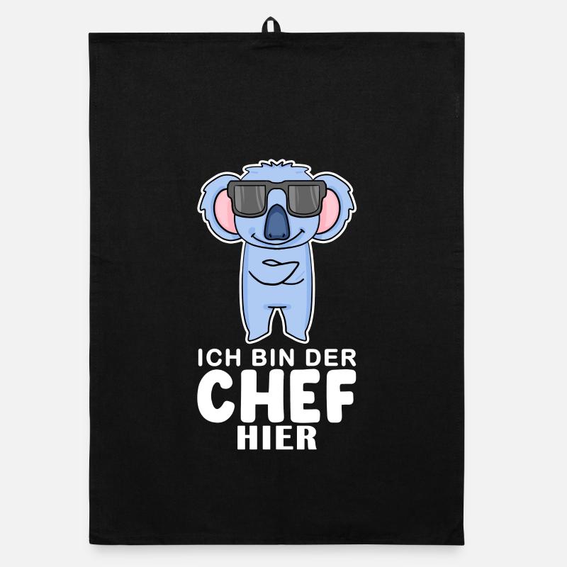 Cool Koala Chef - Organic Geschirrtuch - Schwarz