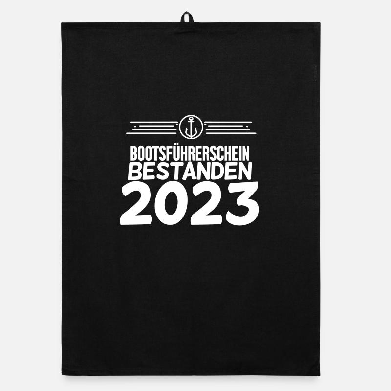 Bootsführerschein 2023 Motorboot Geschenk Organic Geschirrtuch