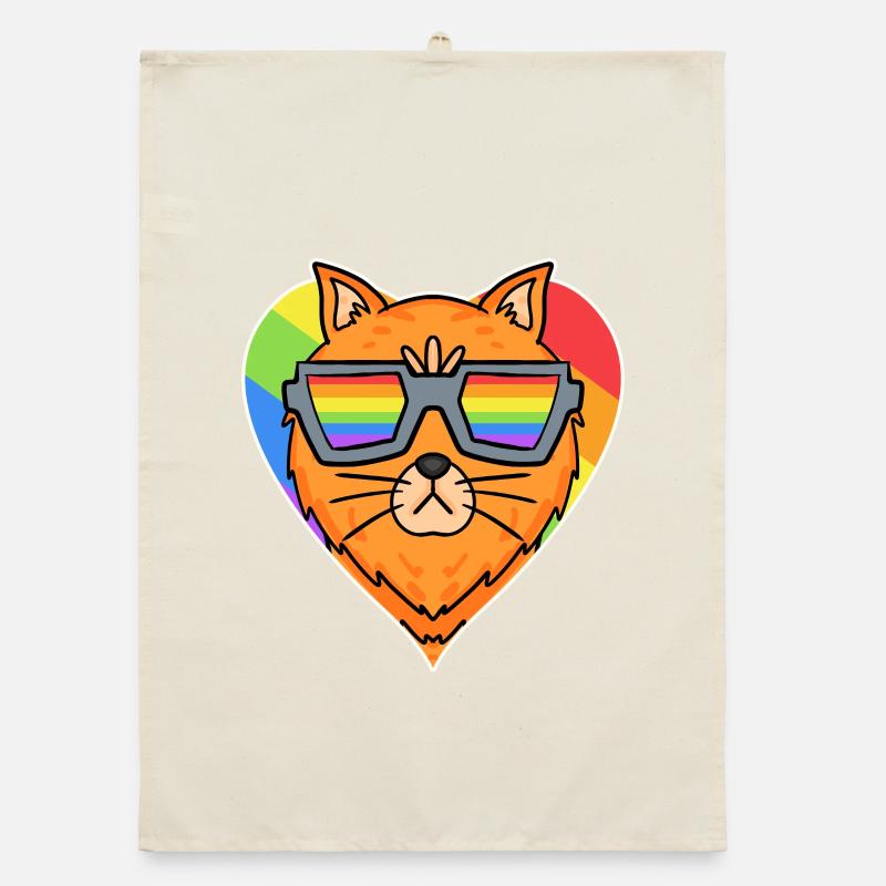 Regenbogen - Katze Organic Geschirrtuch