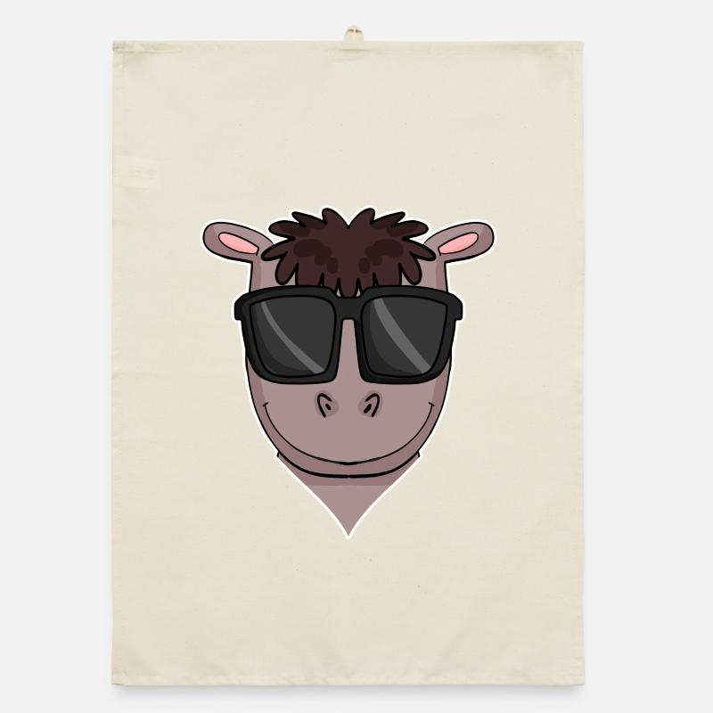 Pferd mit Sonnenbrille Organic Geschirrtuch