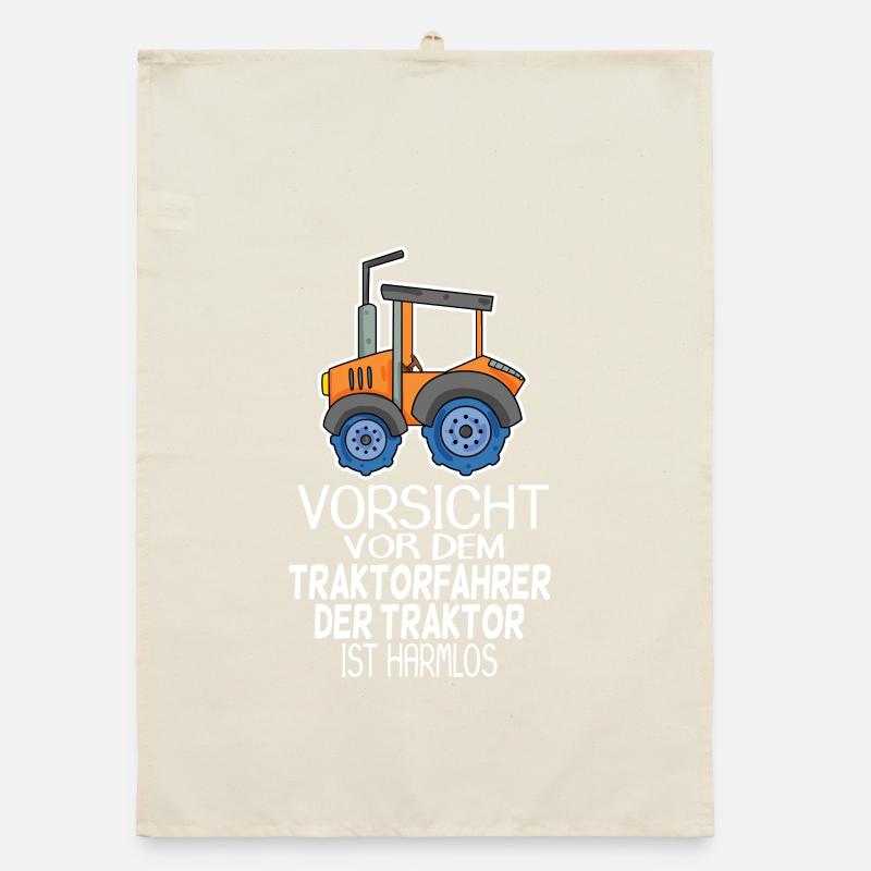 Traktor Trecker Spruch Organic Geschirrtuch