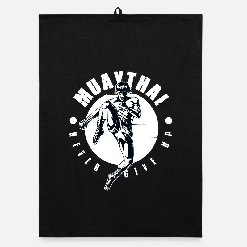 Muay Thai Boxen Kickboxen Never Give Up MMA Organic Geschirrtuch
