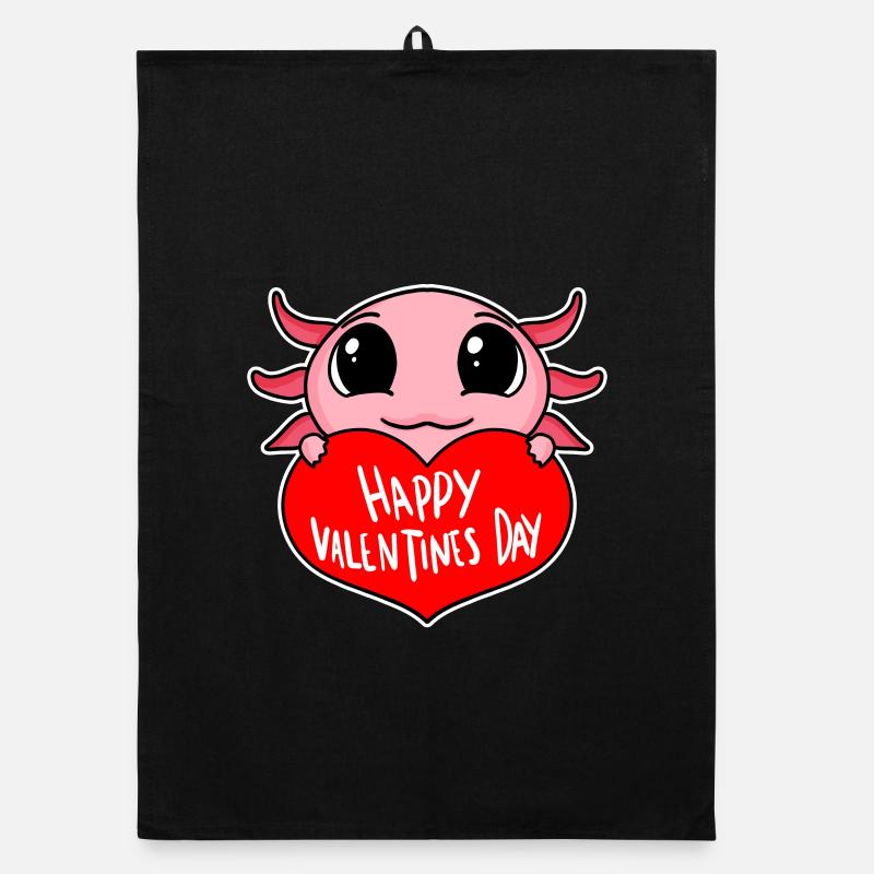 Saint-Valentin Heart Axolotl Torchon bio