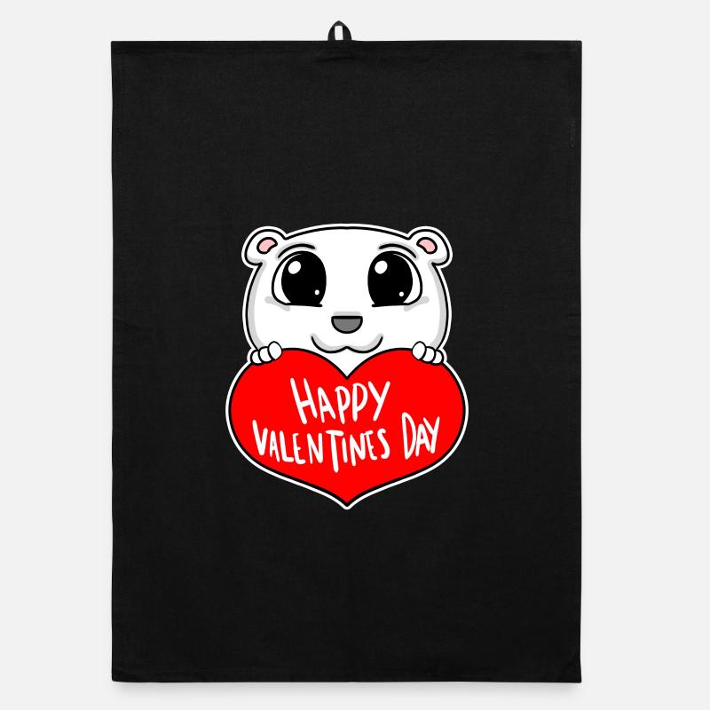 Ours de cœur de la Saint-Valentin Torchon bio