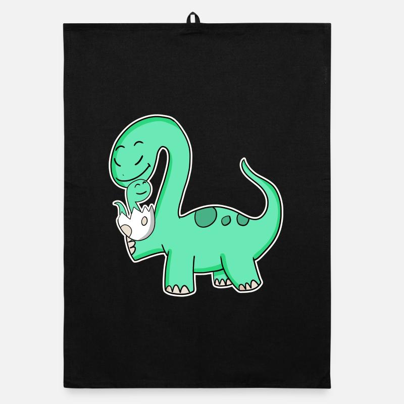 Dinosaure avec bébé dinosaure Torchon bio