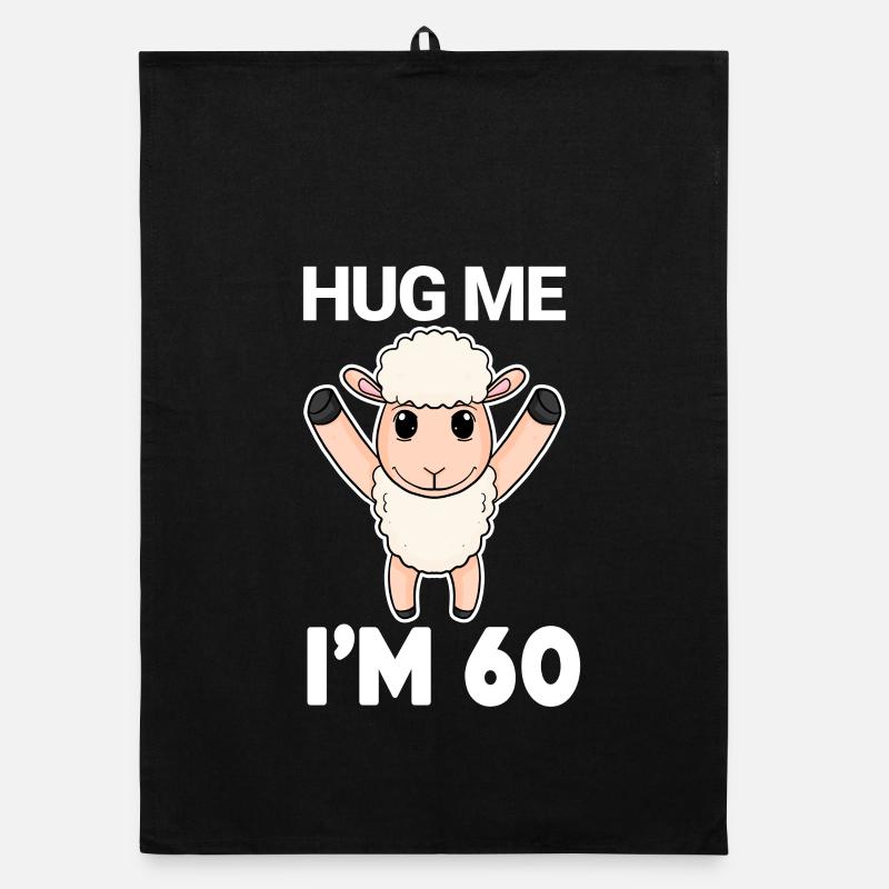 60 Birthday - 60 Years - Hug Organic dish towel