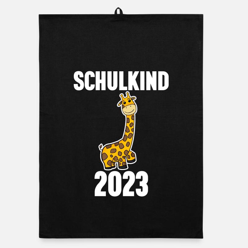 Schuldkind Einschulung Giraffe 2023 Organic Geschirrtuch