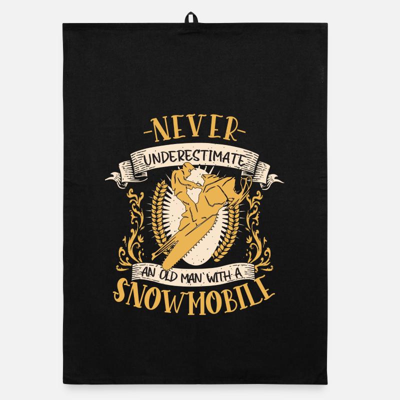 Snowmobile Snowmobiler Winter Gift Organic dish towel
