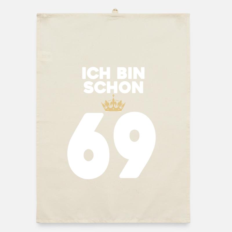 69. Geburtstag Geschenk - 69 Jahre mit Krone Organic Geschirrtuch