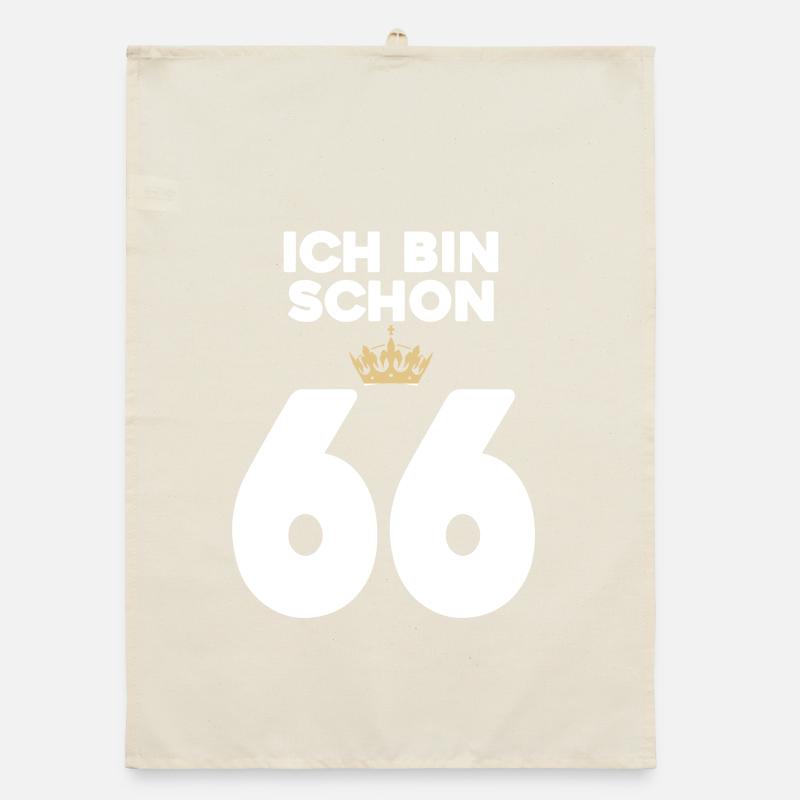 66. Geburtstag Geschenk - 66 Jahre mit Krone Organic Geschirrtuch
