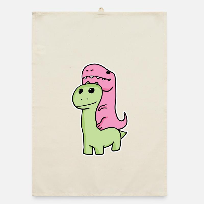 Two dinosaurs Organic dish towel
