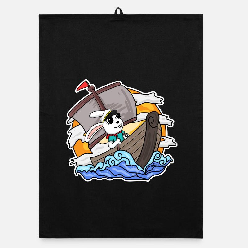 Rabbit Captain Boat Organic dish towel